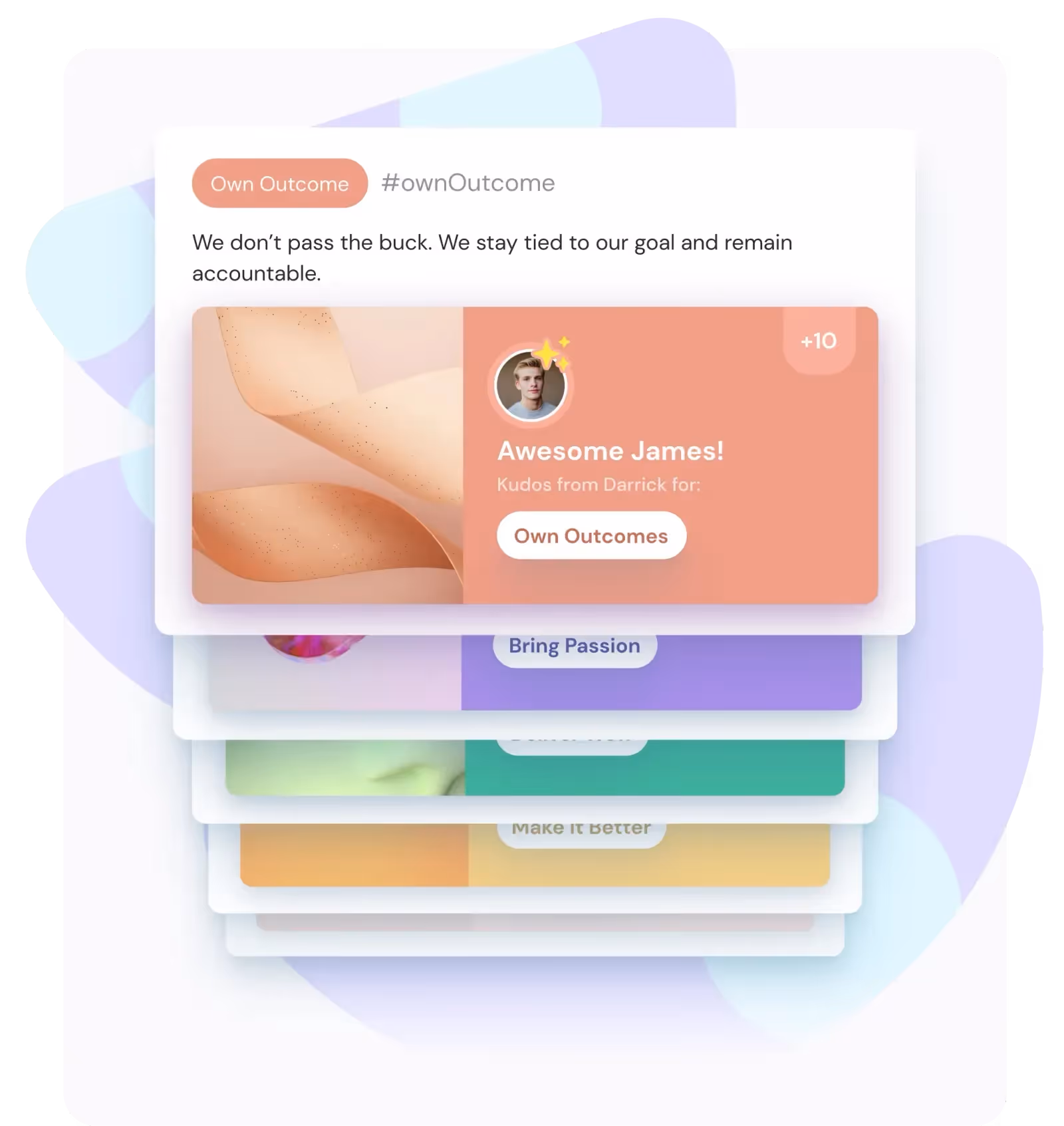 ThriveSparrow highlighting organization values tied with recognition.