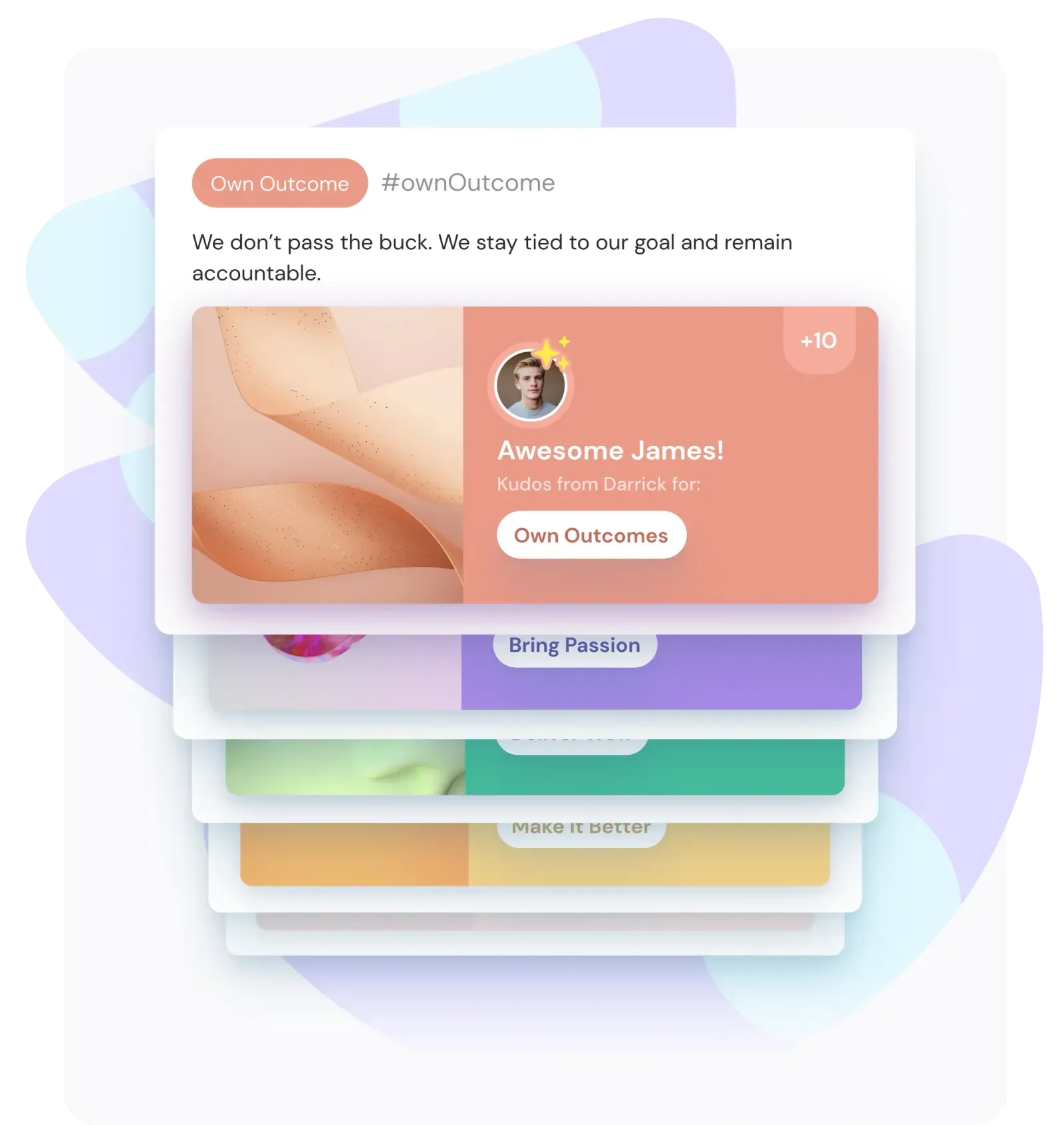 ThriveSparrow highlighting organization values tied with recognition.