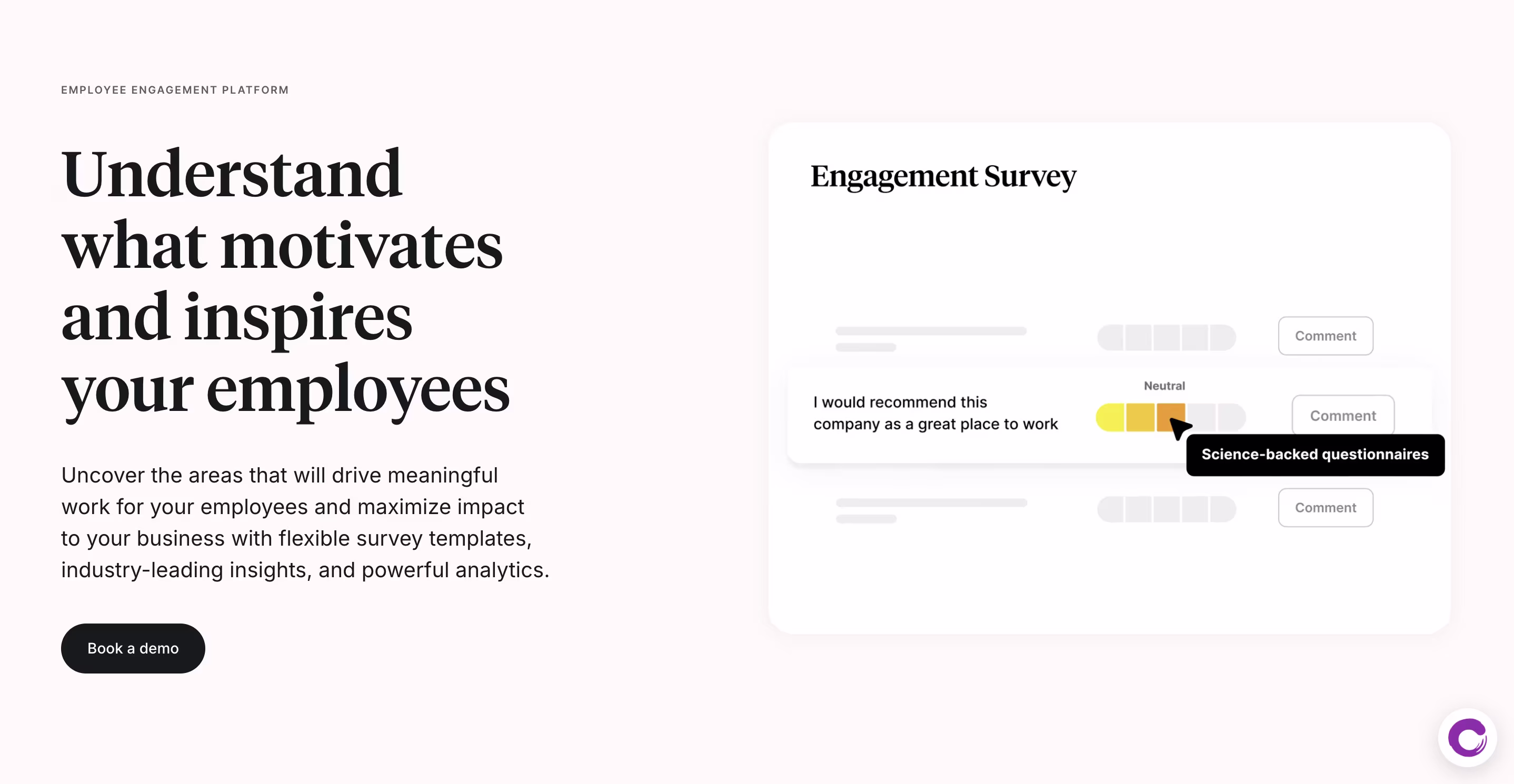 Culture Amp's page on employee engagement software