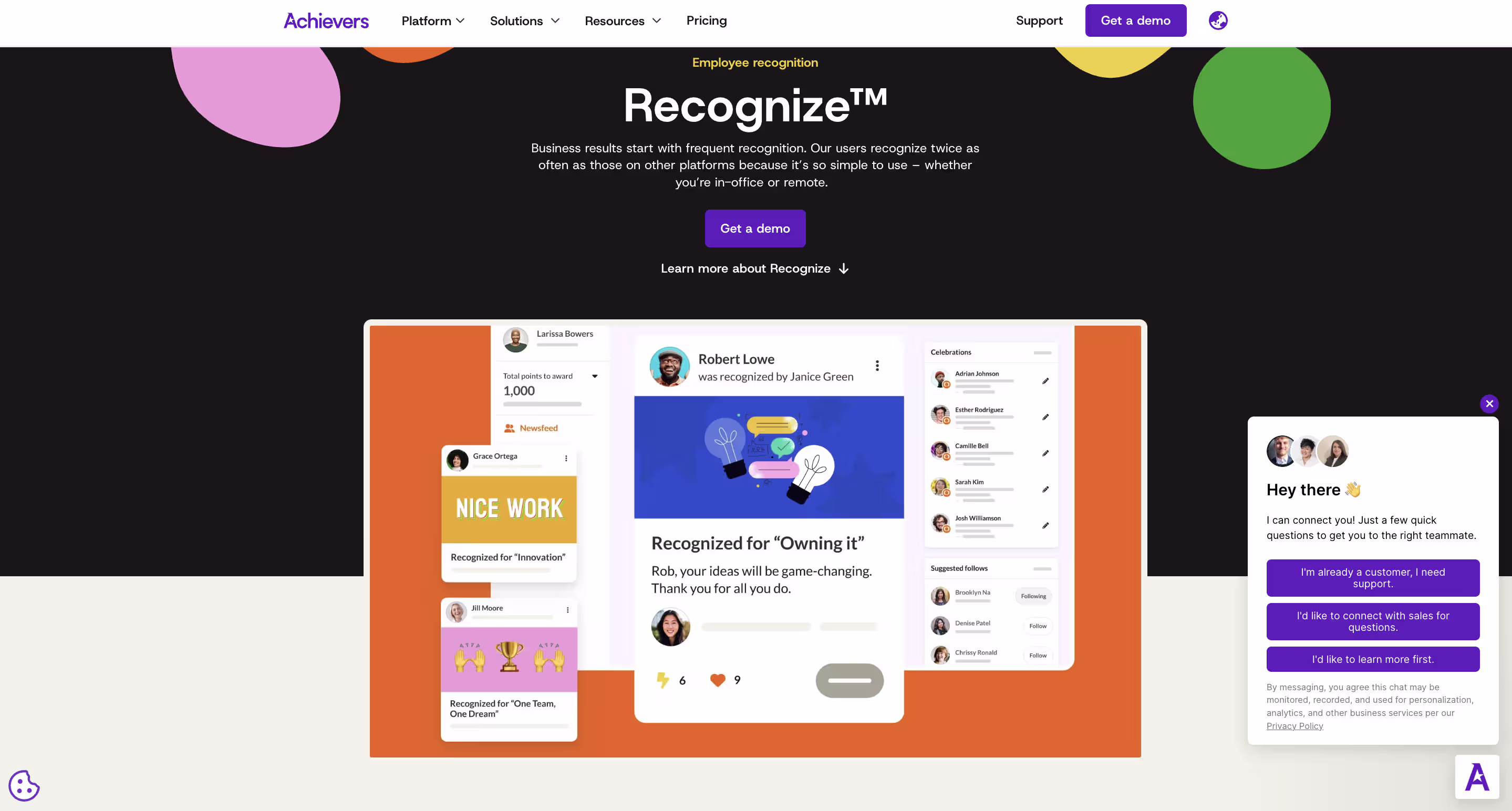 Achievers enterprise employee recognition and rewards platform