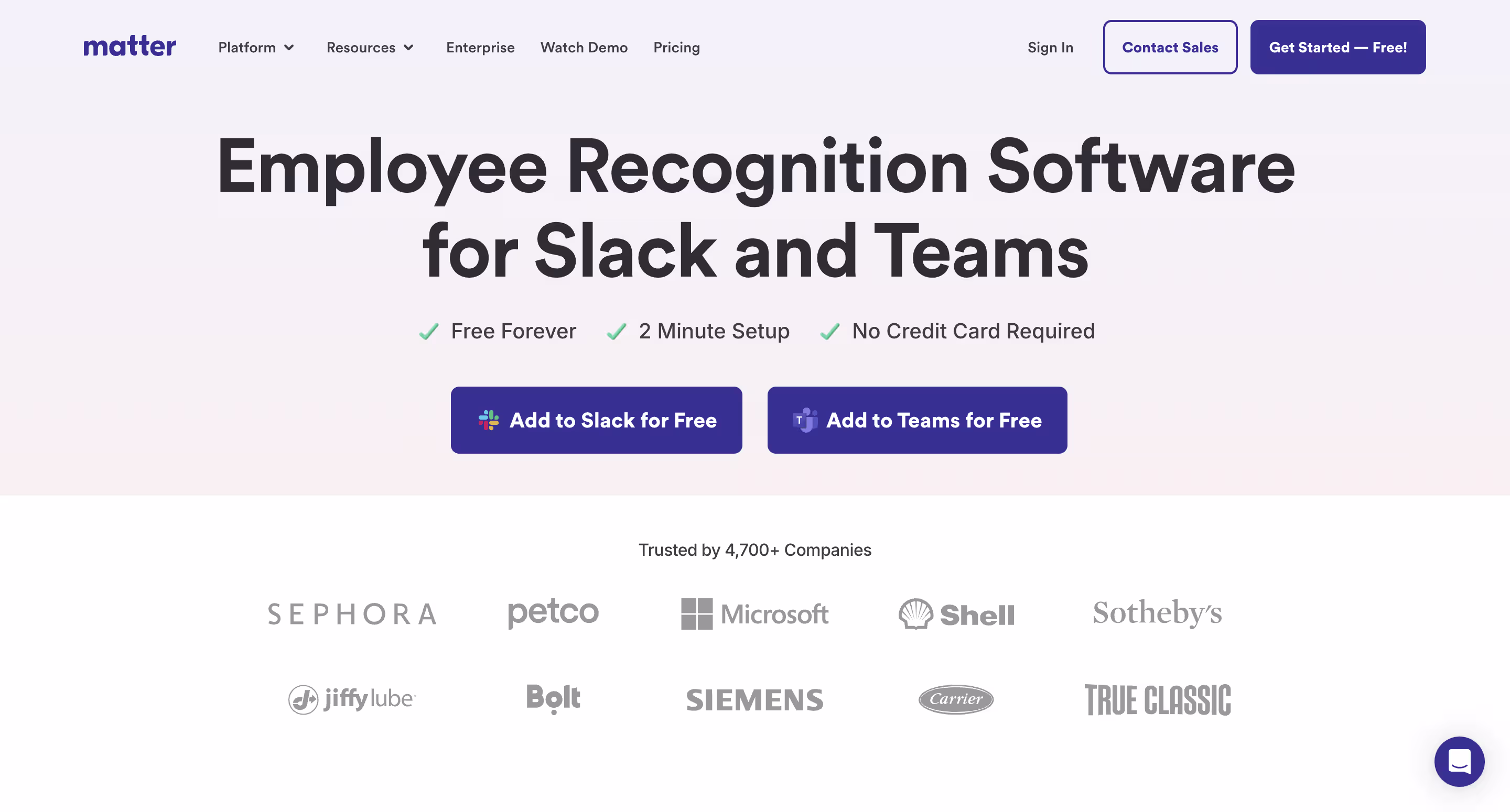 Matter Slack-integrated employee recognition and kudos software