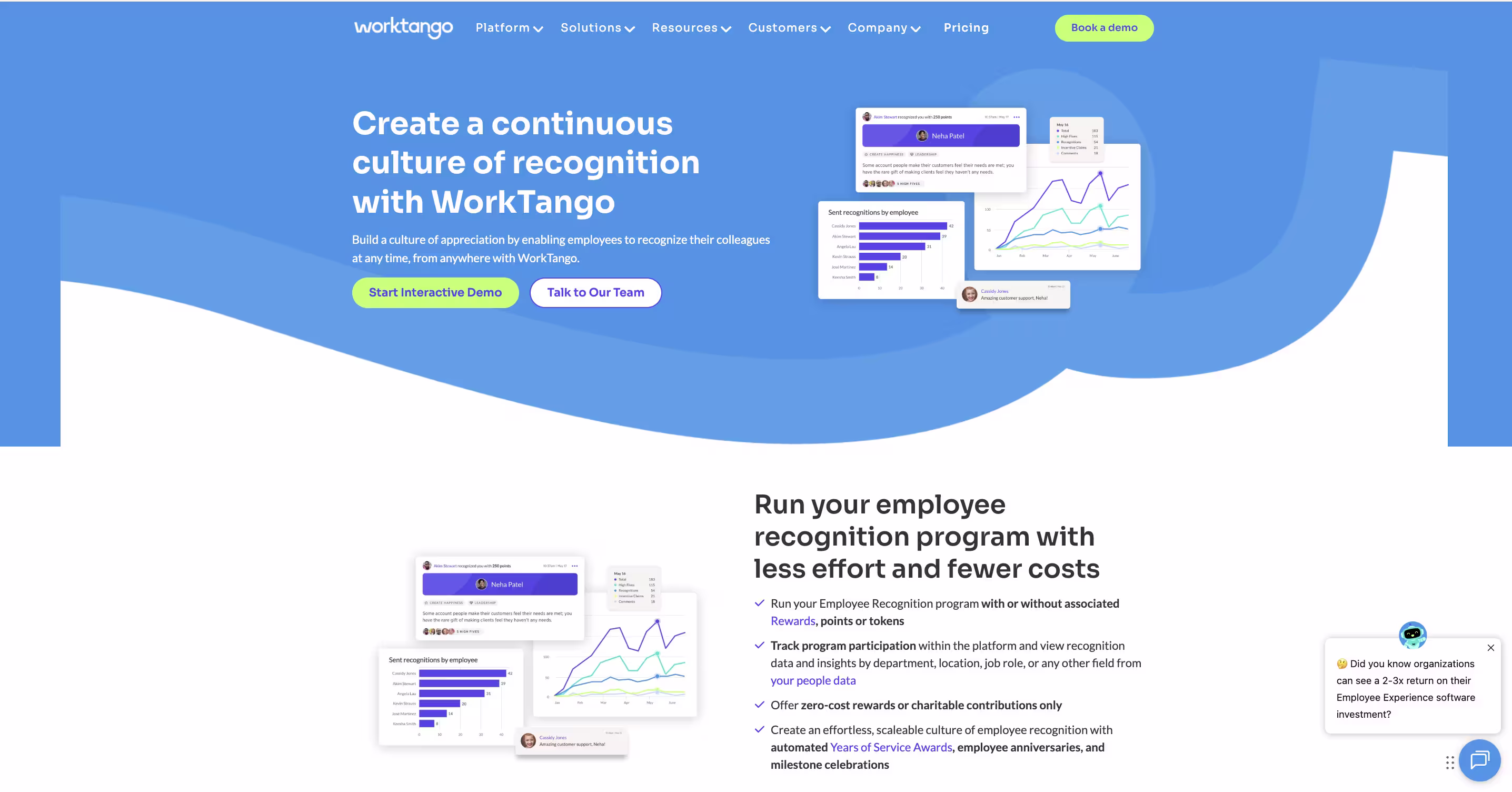 WorkTango employee recognition and engagement survey platform