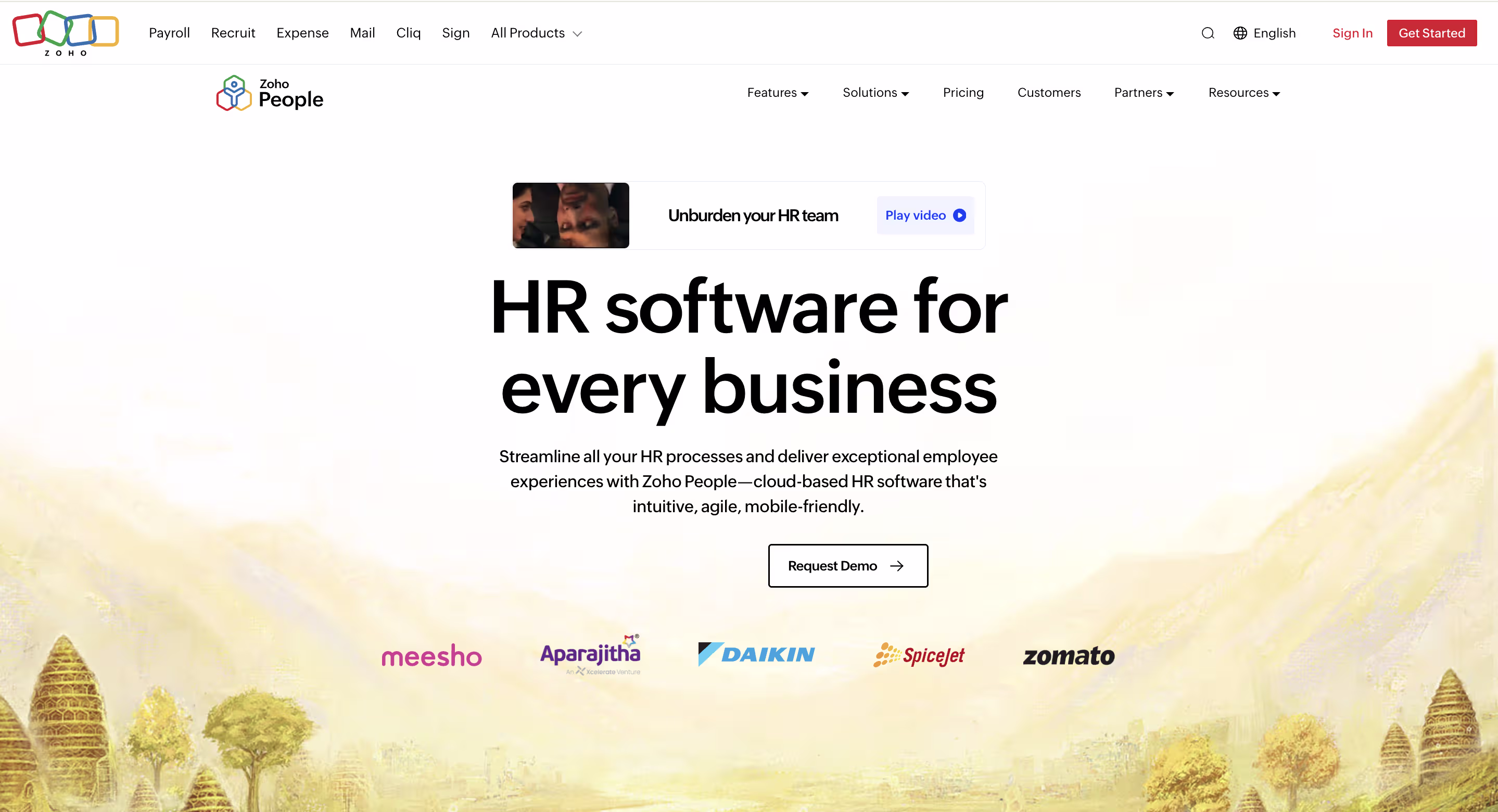 Zoho People-Homepage