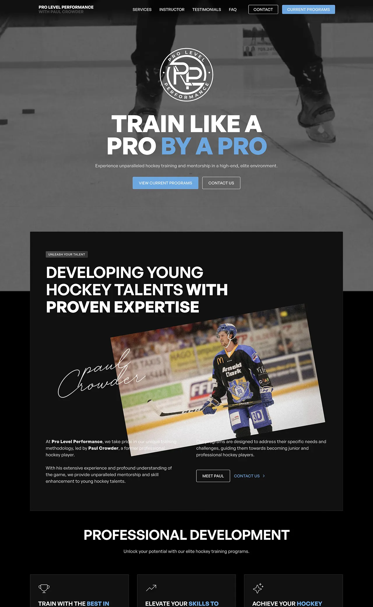 Pro Level Performance website