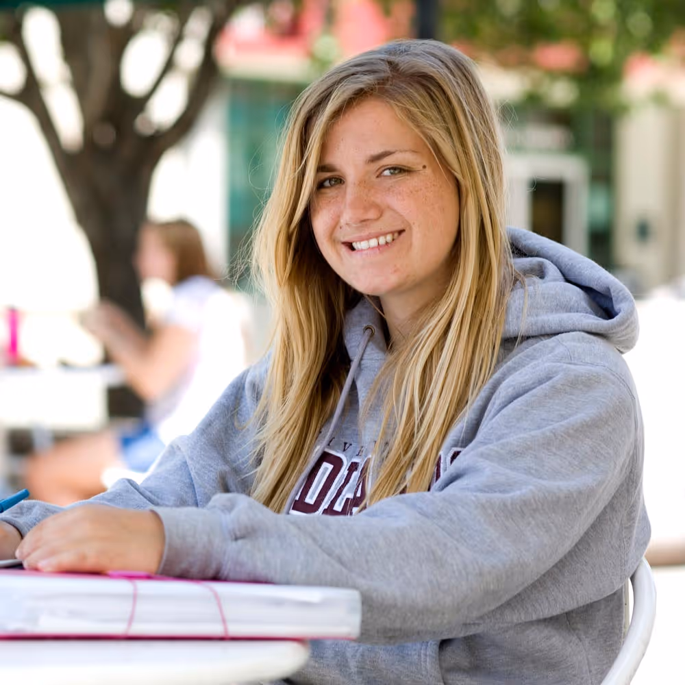 Smiling female student