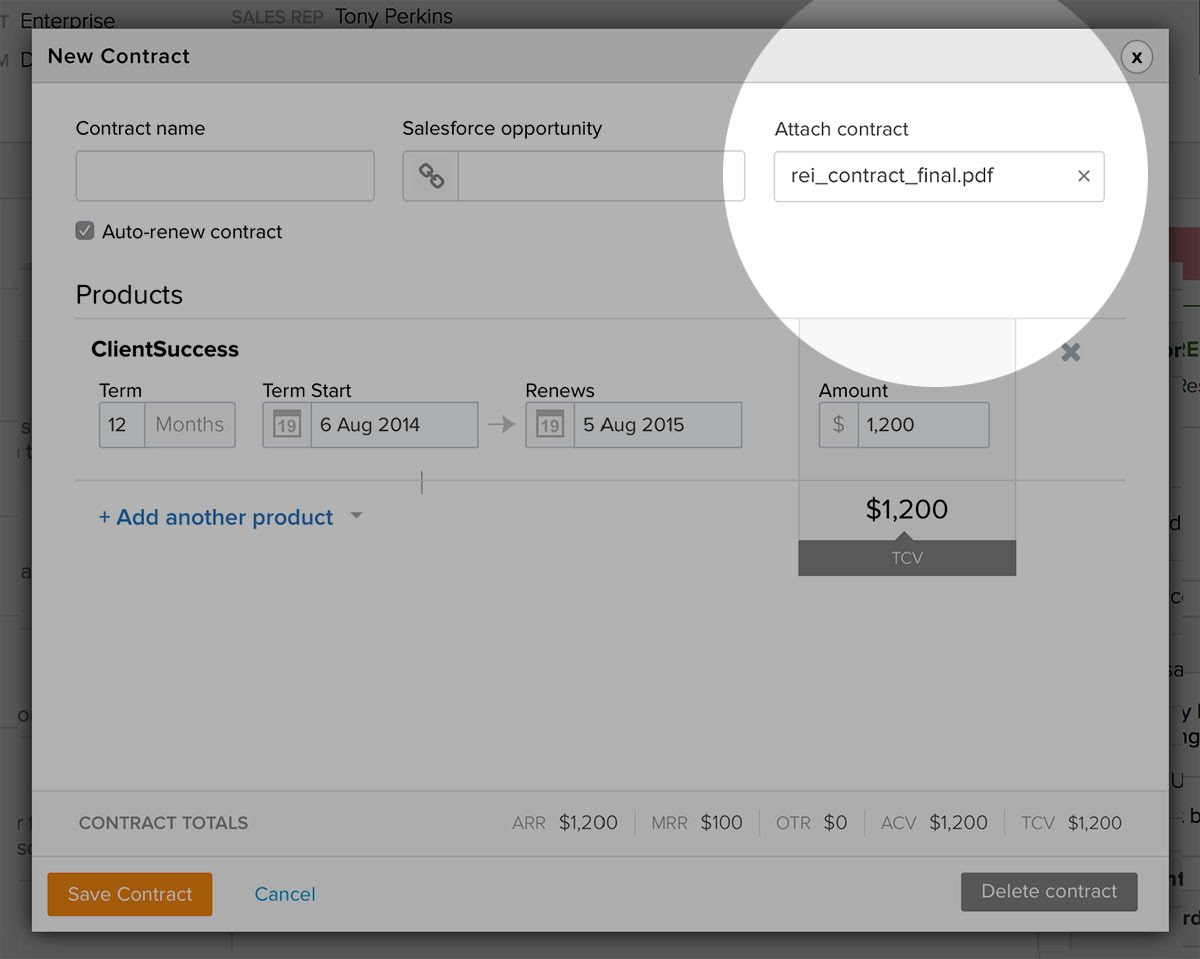 Contract attachments