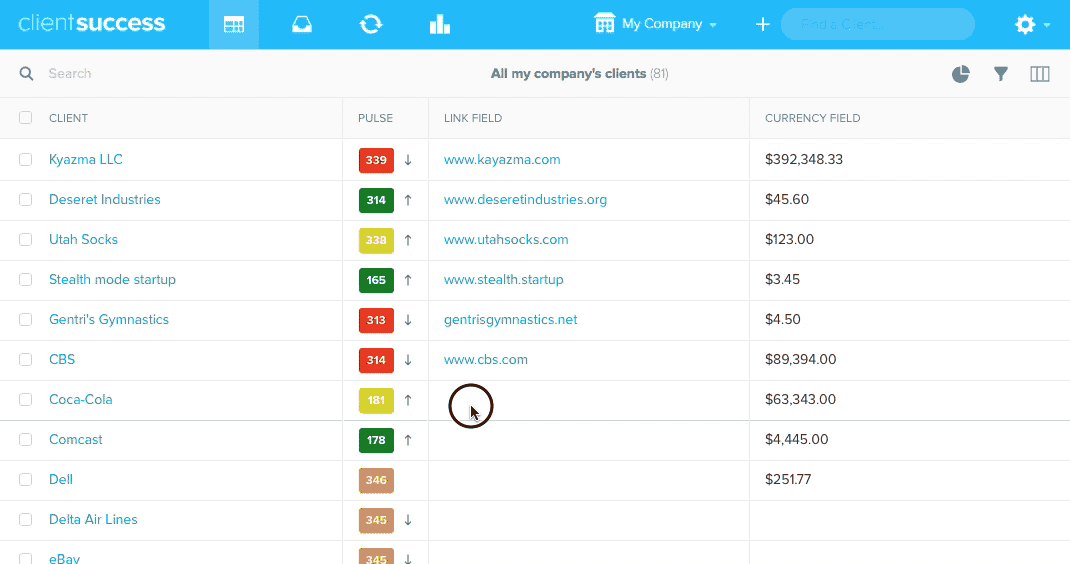 Hyperlink custom fields