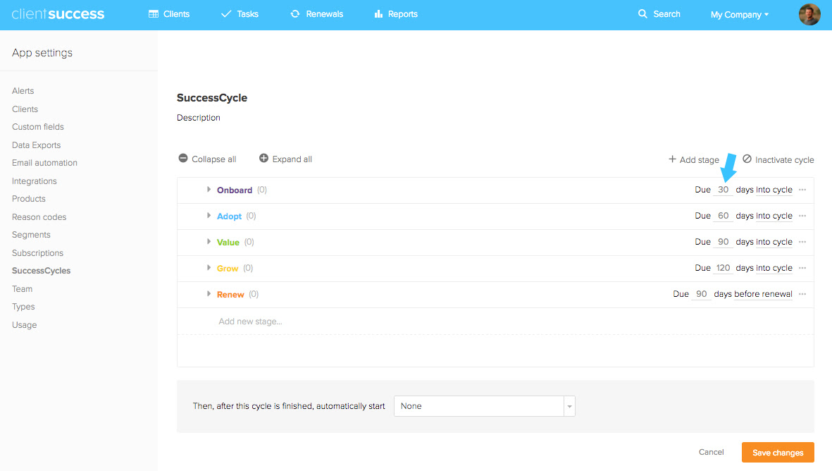 Recalculate SuccessCycle Due Dates