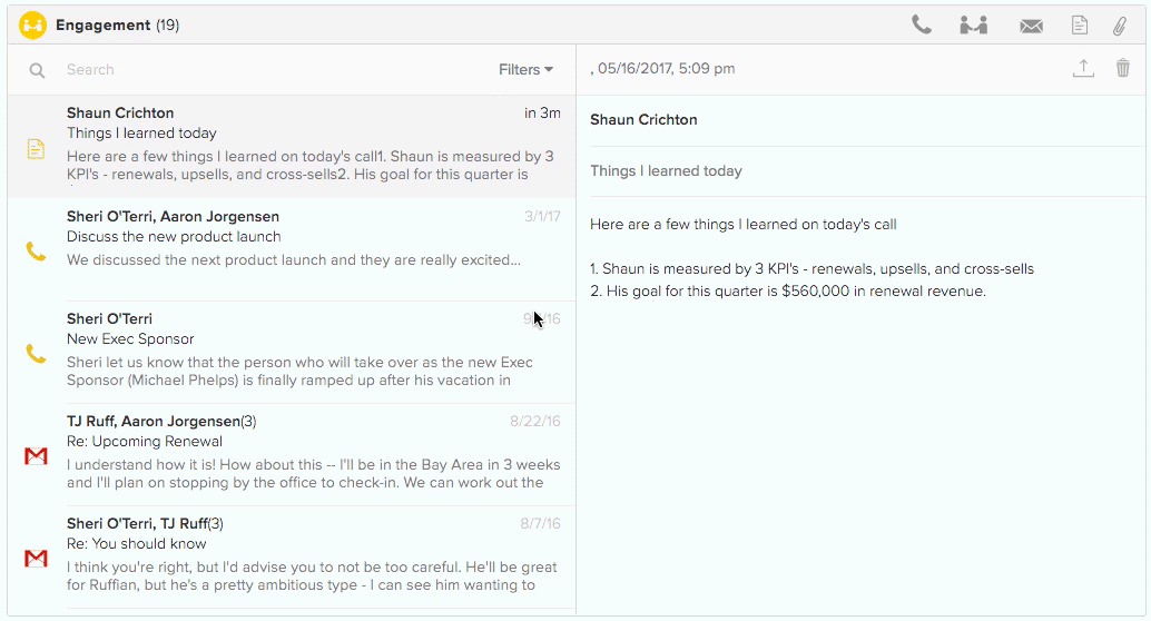 Filter by Engagement Type in the Engagement Module