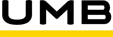 UMB text logo with a horizontal yellow line underneath.