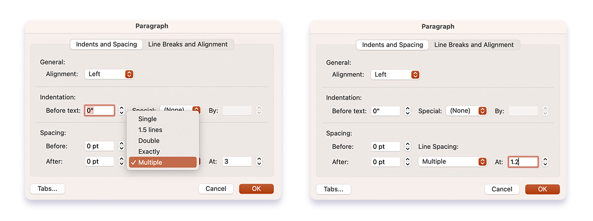 PowerPoint line spacing settings