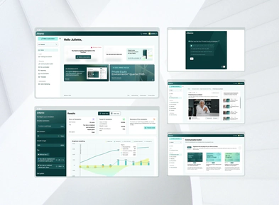 Altaroc interfaceAltaroc a dashboard of training courses on private equity and Odyssey, and a simulator with graphical results and tax options.