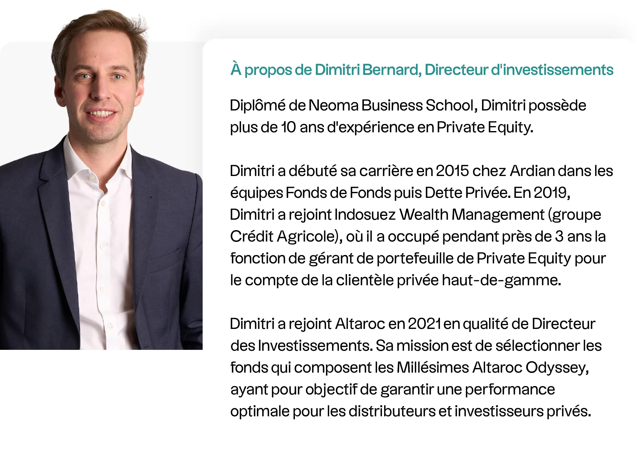 Dimitri Bernard - Investment Director