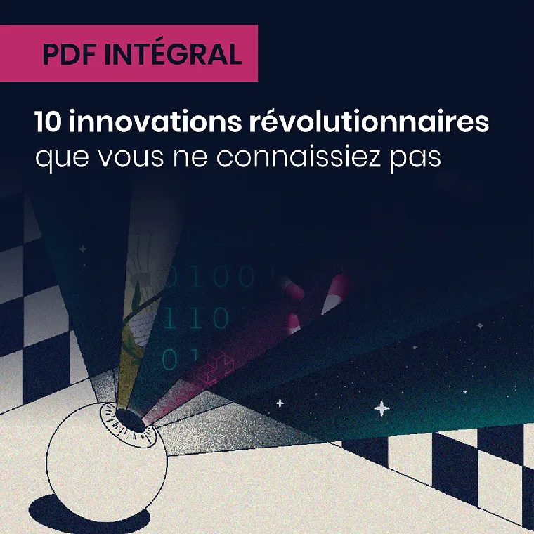 Eye drawing projecting starlight and text displaying 10 revolutionary innovations