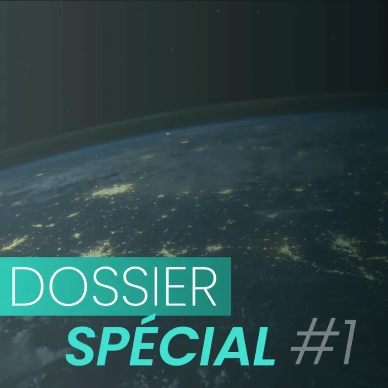 Photo of the earth taken from space with text "Special feature #1".