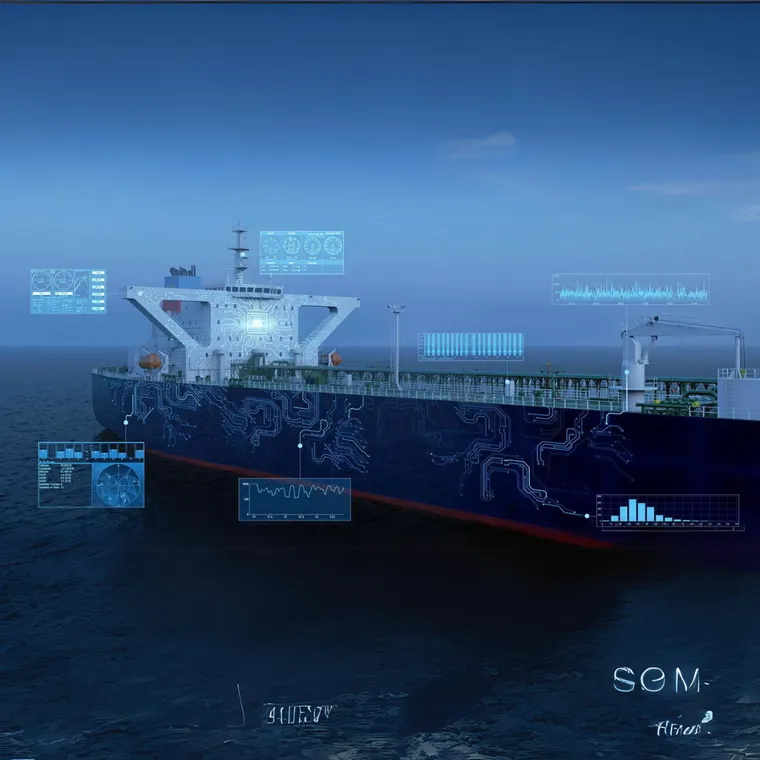 Navire industriel dans l'océan