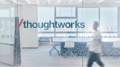 Bureau Thoughtworks avec logo entreprise spécialisée en transformation digitale et IA