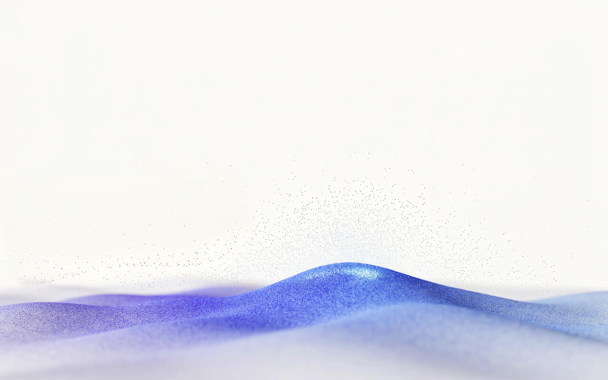 An isometric violet terrain wave made from thousands of data points