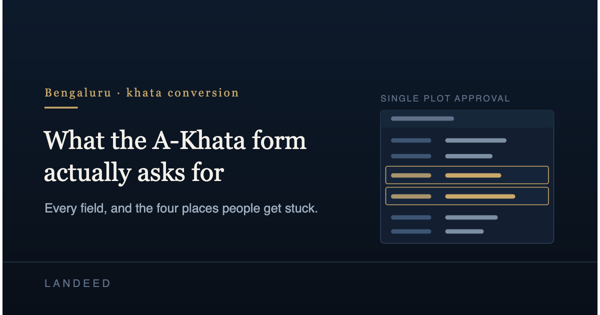 What the B-Khata to A-Khata Application Actually Asks For