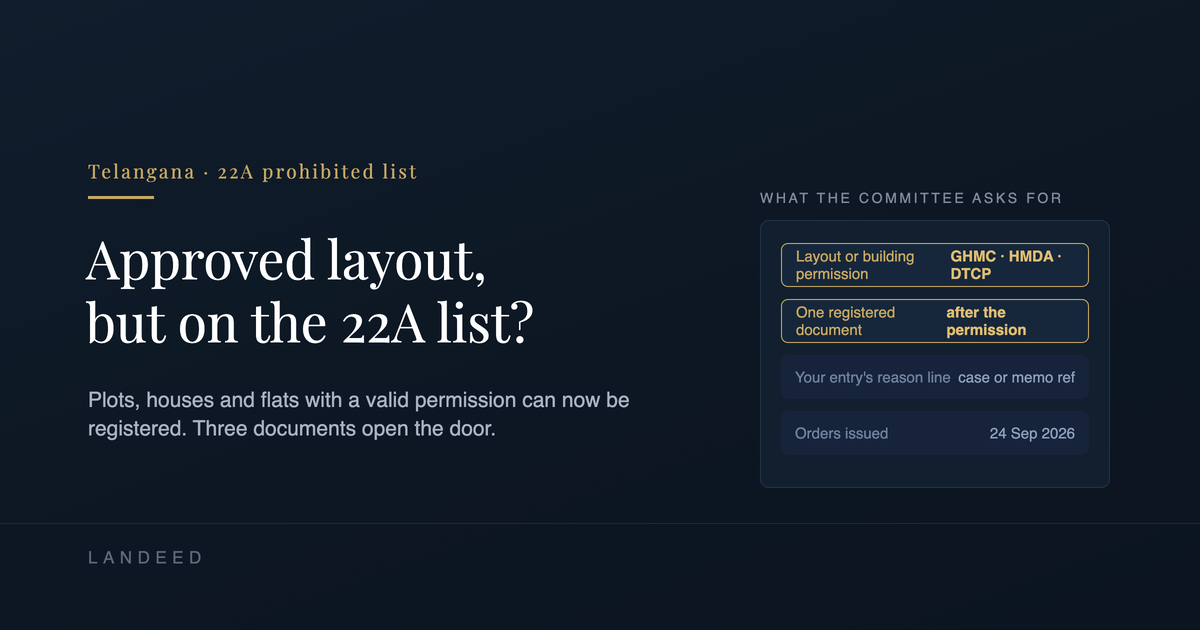 On Telangana's 22A prohibited list but your layout was approved? You can now register it. Here's how.