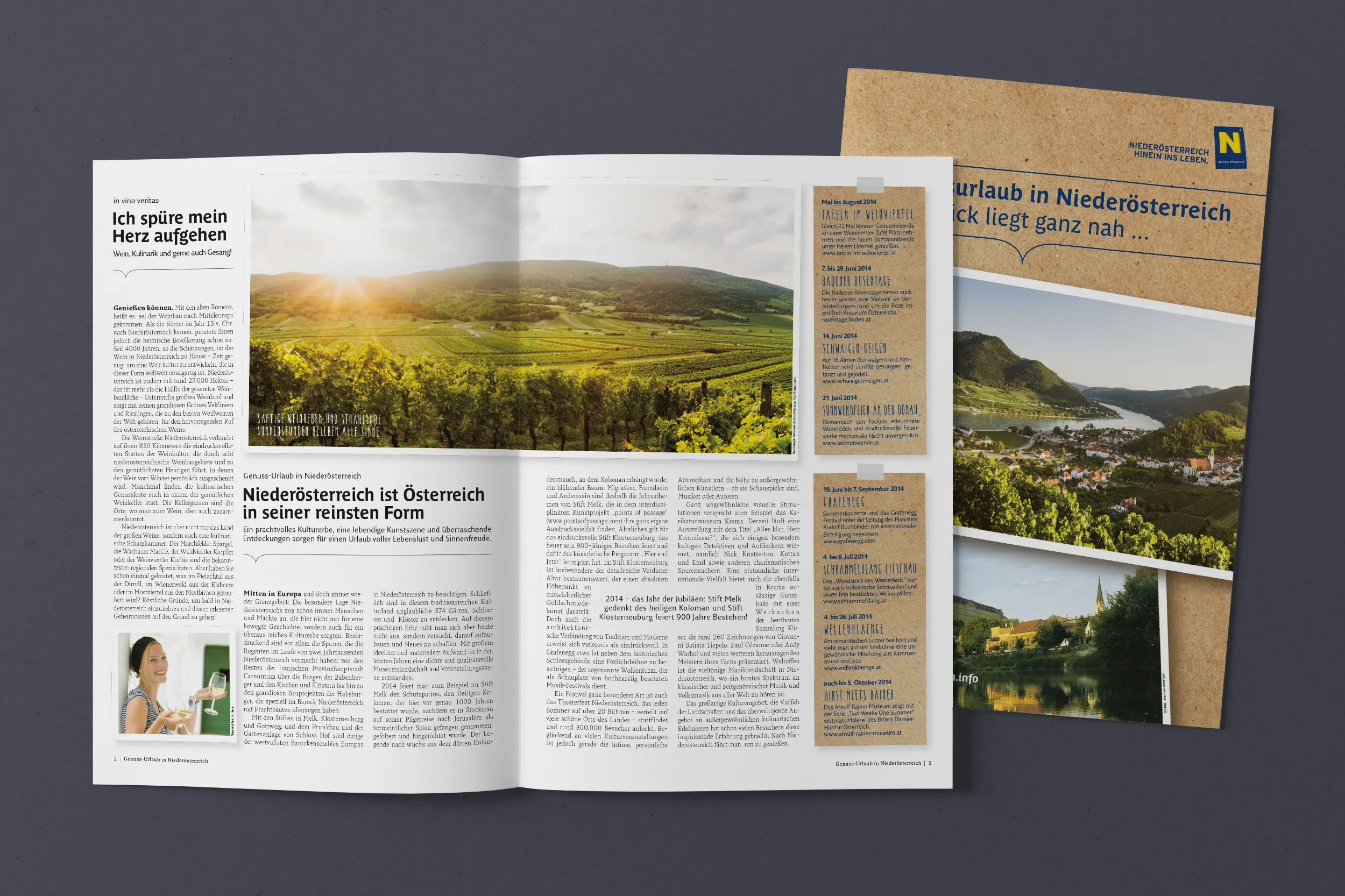 Editorial design example in the field of tourism and hospitality. 