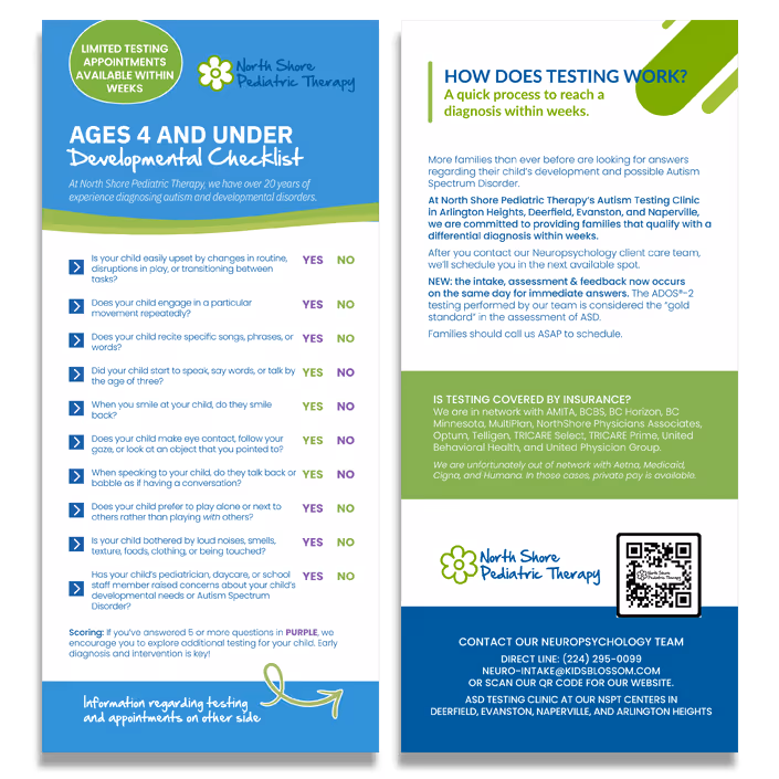 North Shore Pediatric Therapy's Autism Screening Checklist
