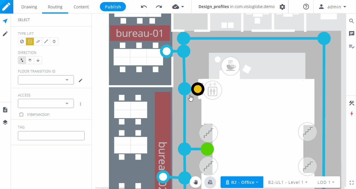 Transition entre deux étages gif