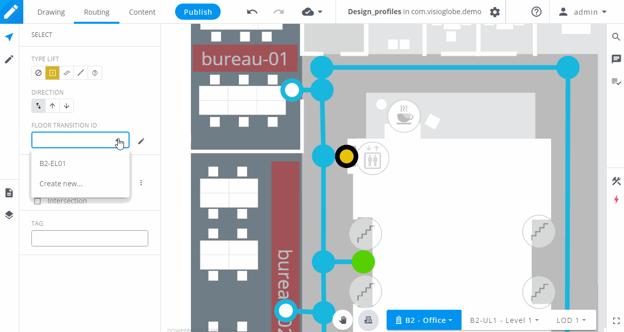 transition entre deux étages 2e étape