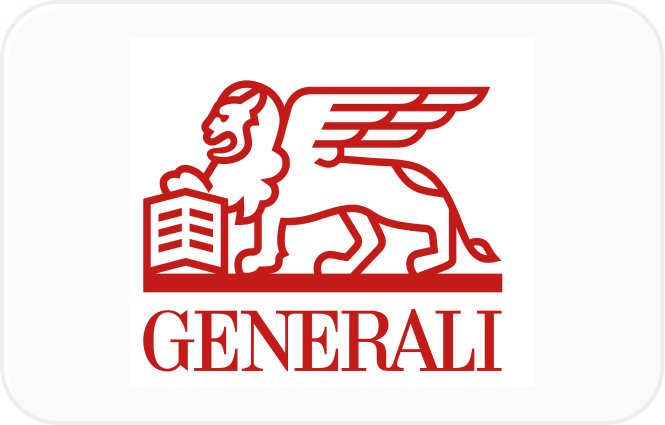 Generali winged lion logo with a building symbol in red above the word 'GENERALI'.