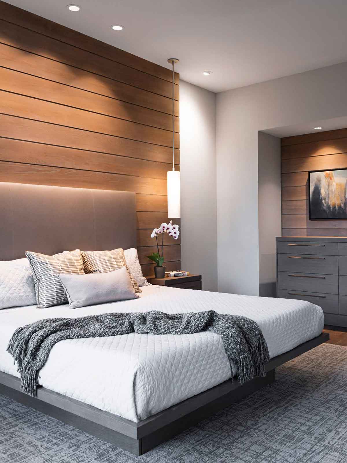 Luxury smart home bedroom with Savant automation
