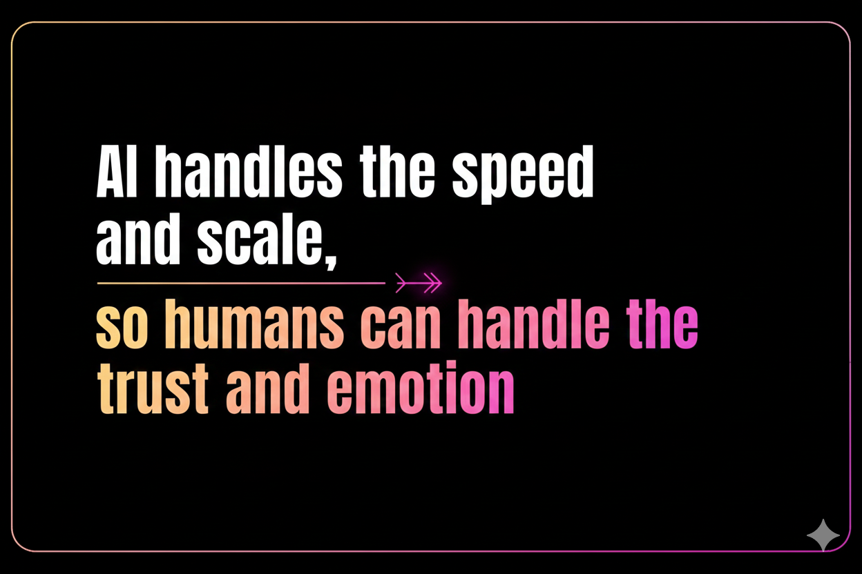 AI Handles the speed and scale, so humans can handle the trust and emotion