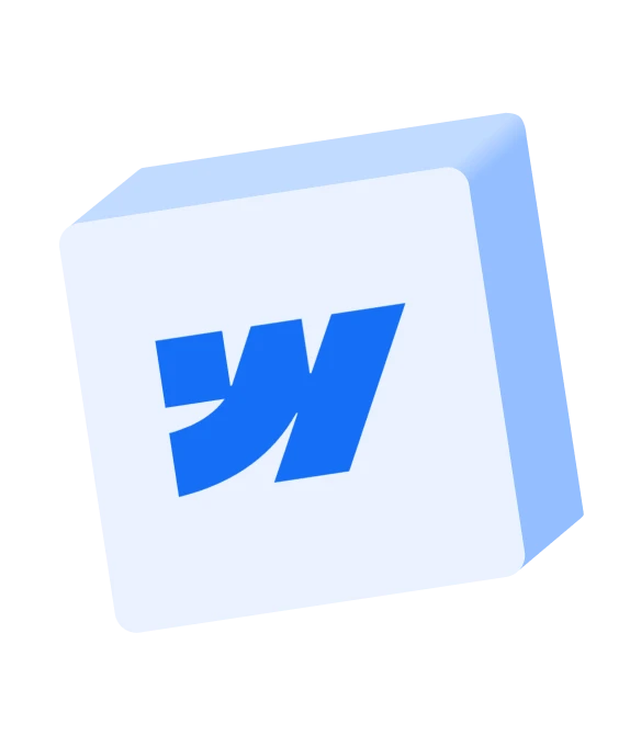 Webflow logo on cube