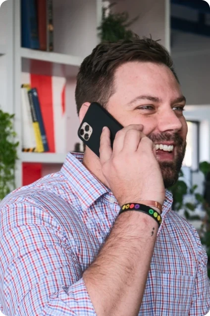 Matthew Robertshaw on the phone