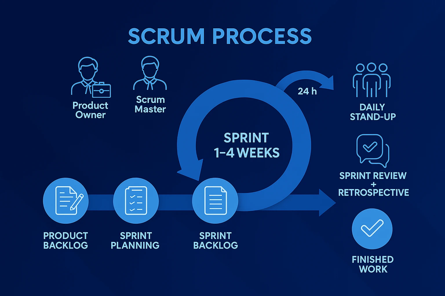 Visual example of the Agile Scrum methodology