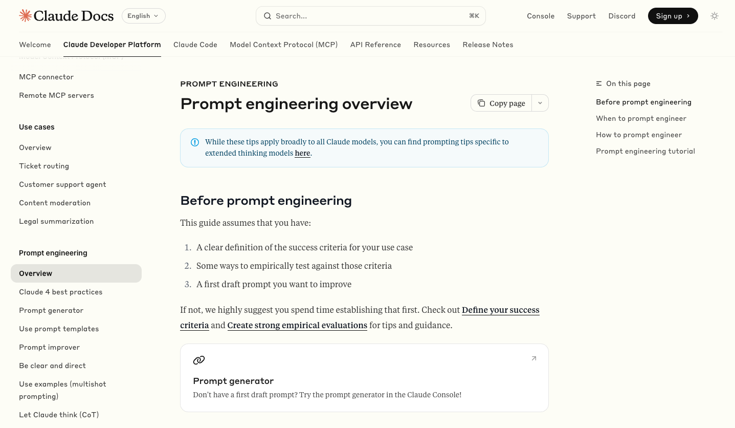 Claude Doc - Prompt Engineering Overview