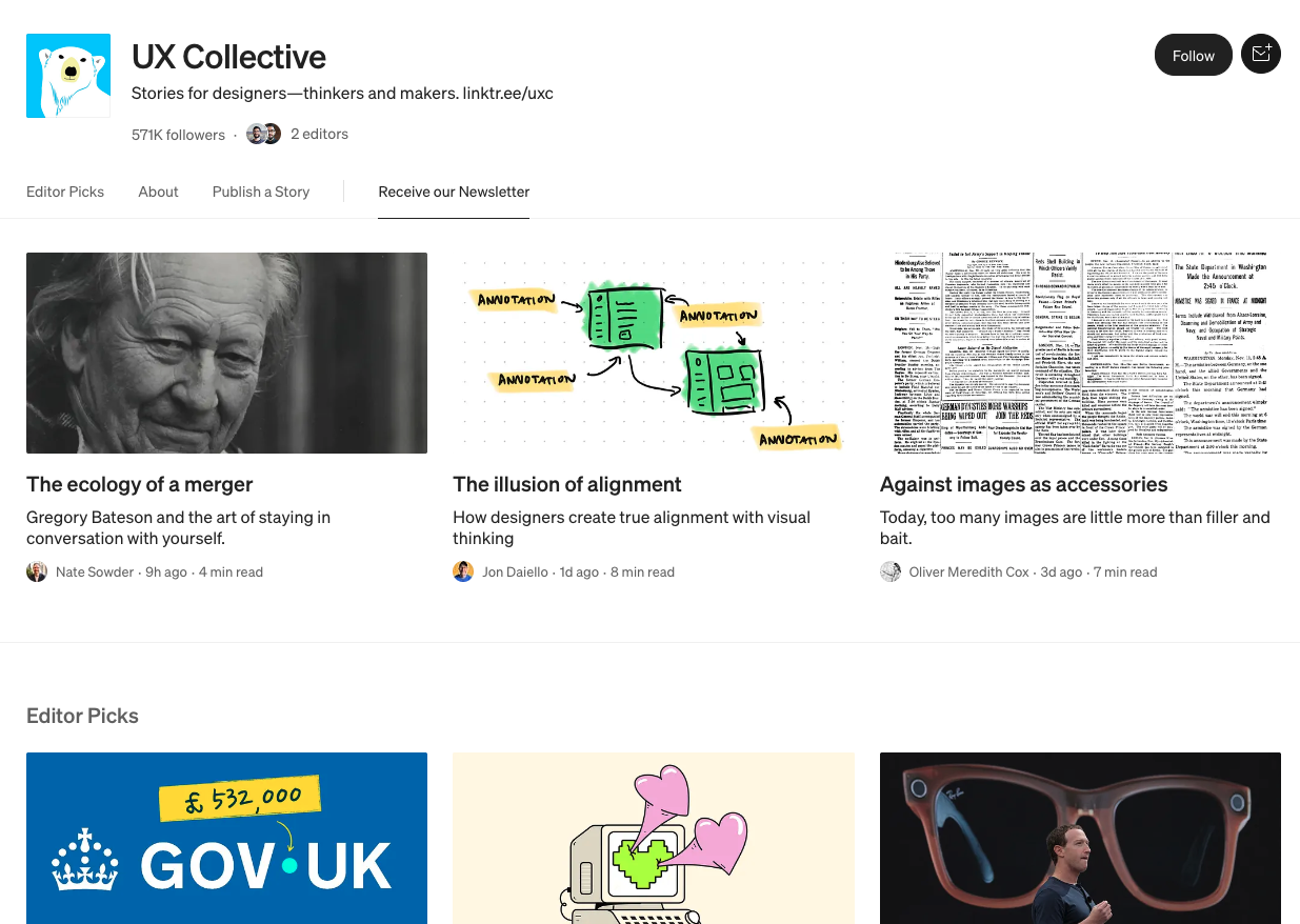 UX Collective - Newsletter