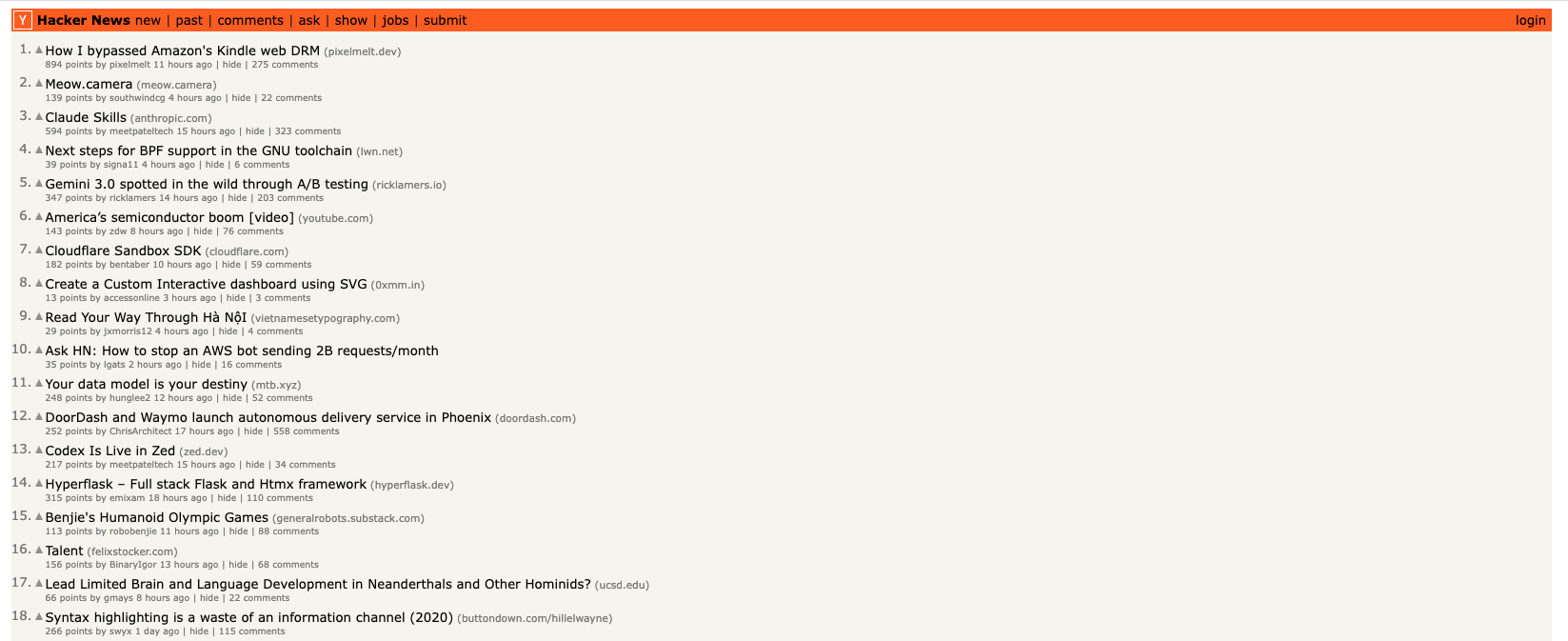 Hacker News Home