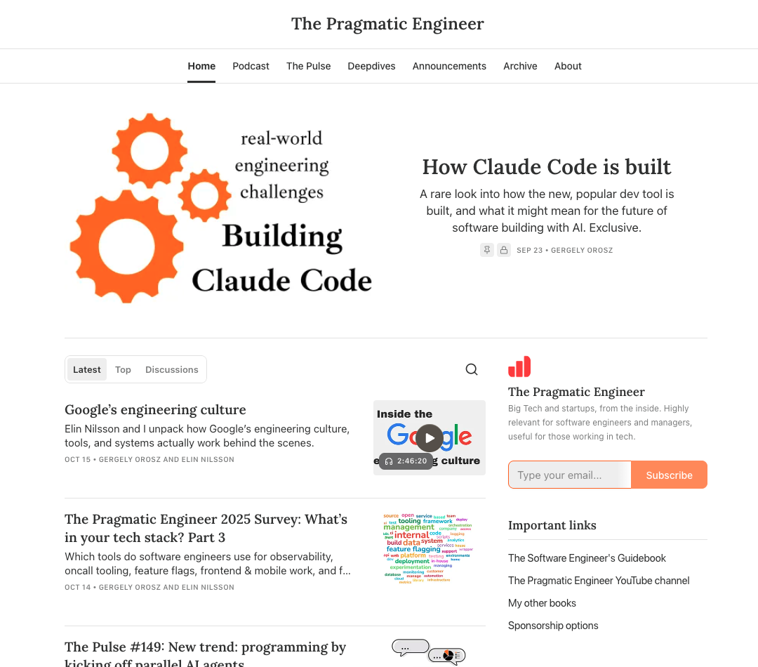 The Pragmatic Engineer - Gergely Orosz