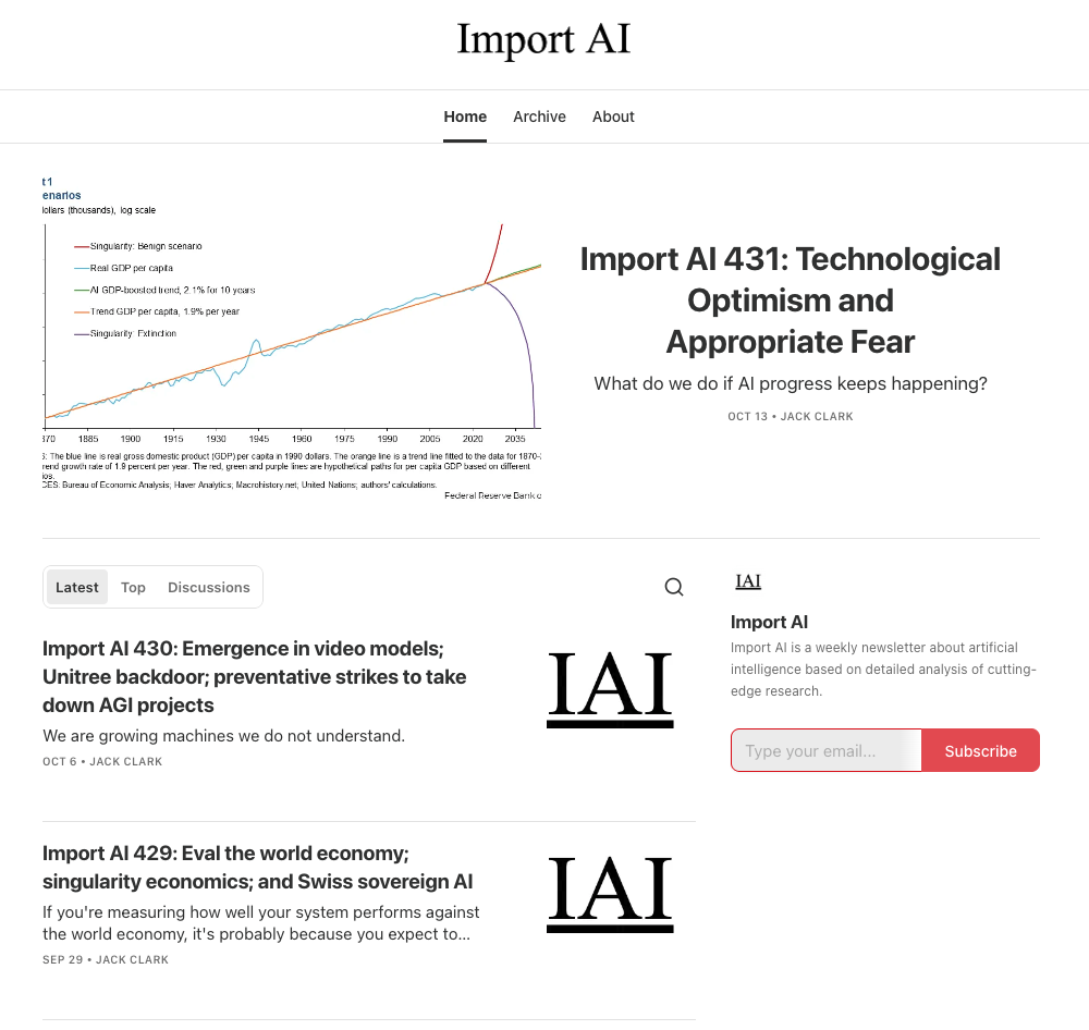 ImportAI by Jack Clark