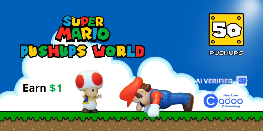 Super Mario Chest Builder fitness game on Cadoo