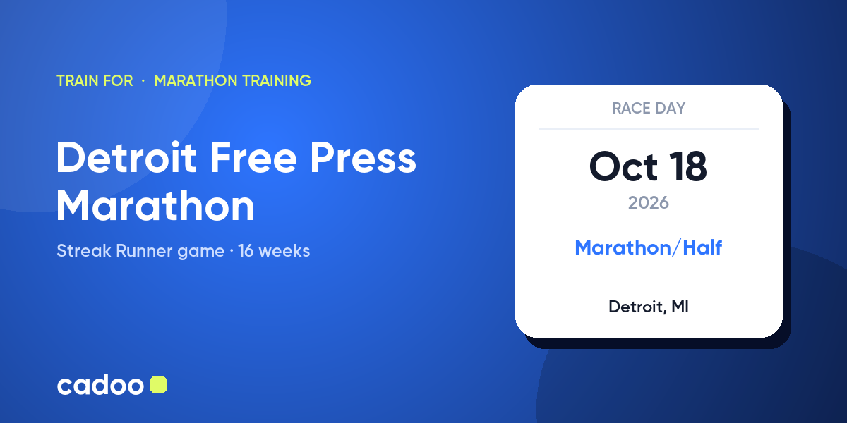 Train for the Detroit Free Press Marathon with Cadoo