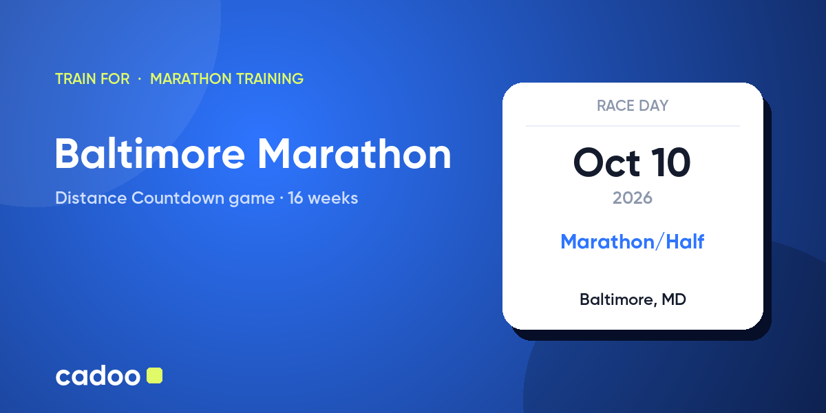 Train for the Baltimore Marathon with Cadoo