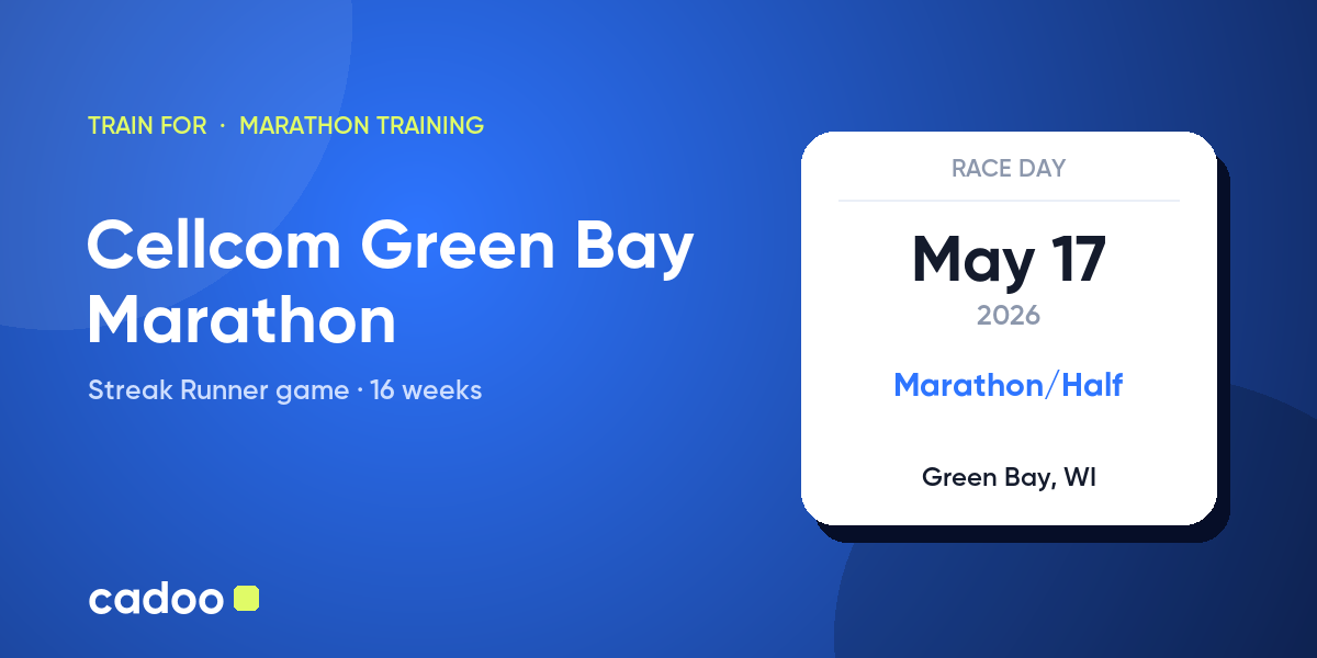 Train for the Cellcom Green Bay Marathon with Cadoo