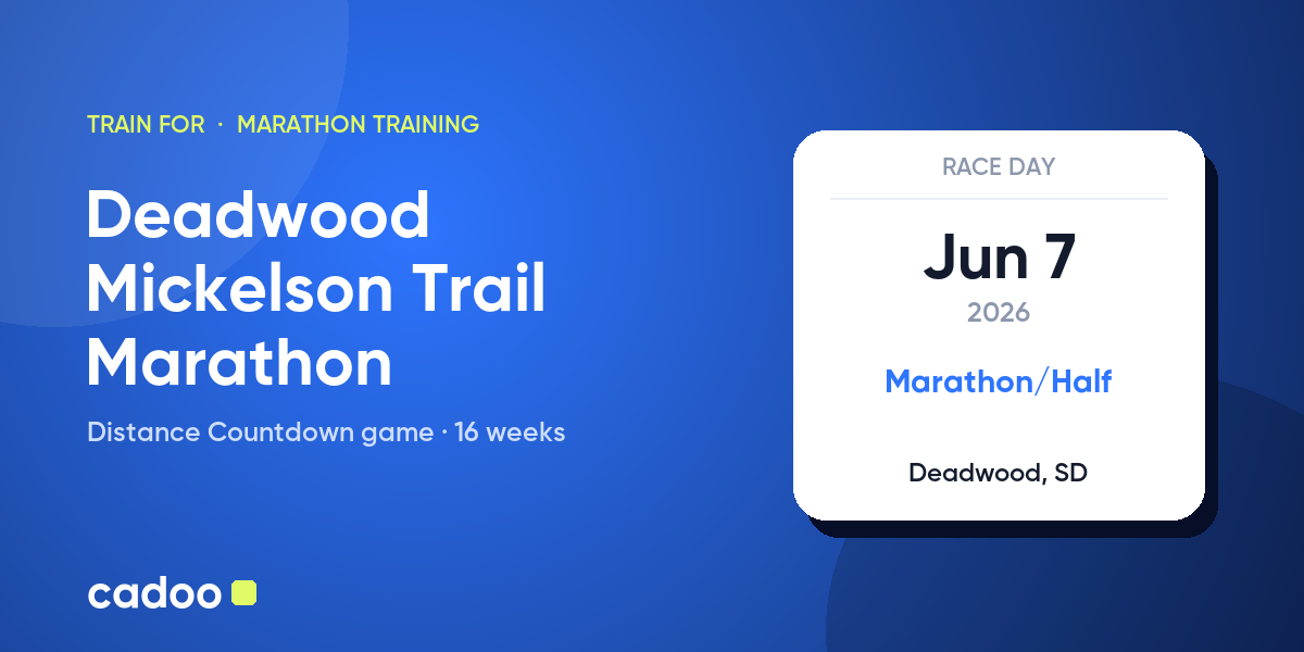 Train for the Deadwood Mickelson Trail Marathon with Cadoo