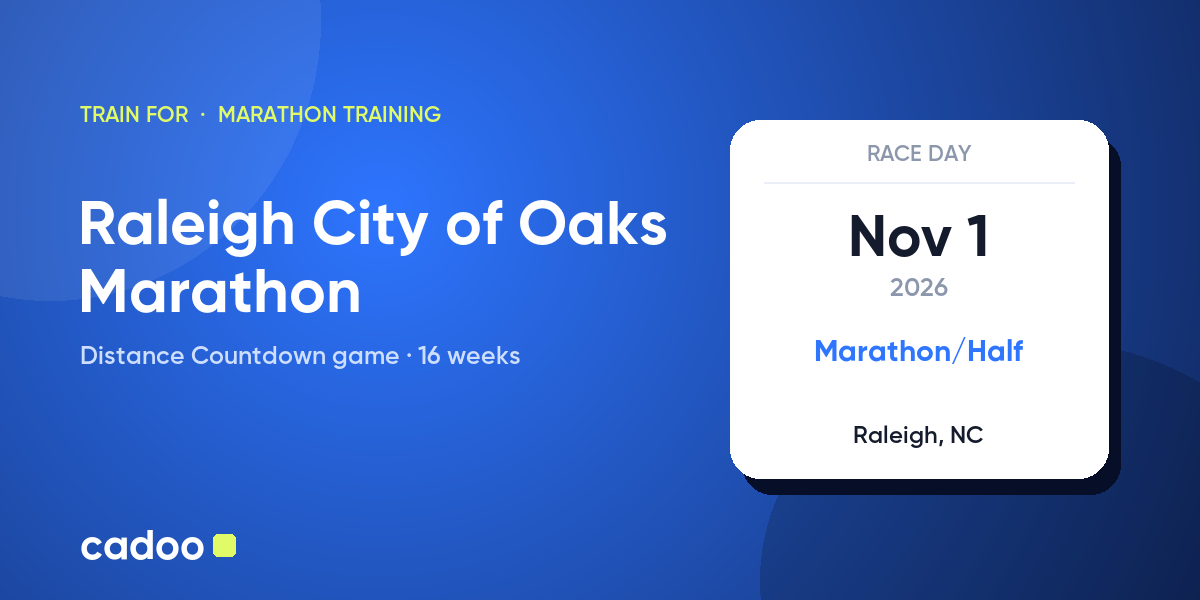 Train for the Raleigh City of Oaks Marathon with Cadoo
