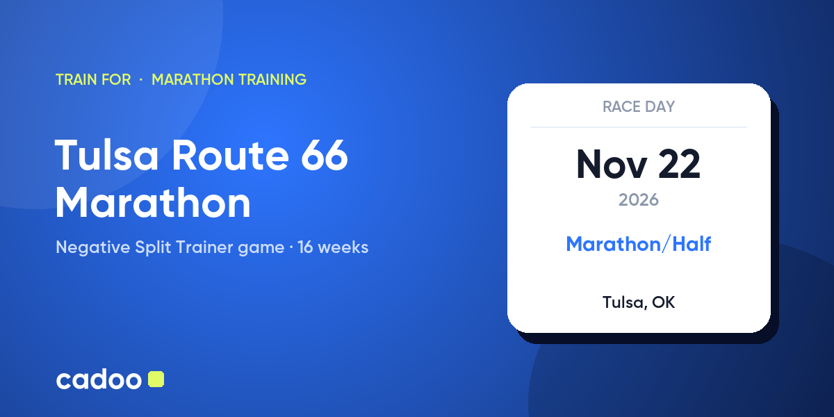 Train for the Tulsa Route 66 Marathon with Cadoo