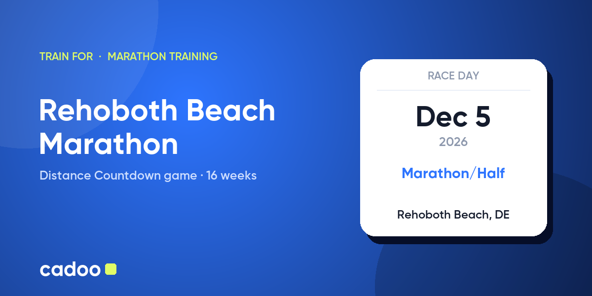 Train for the Rehoboth Beach Marathon with Cadoo