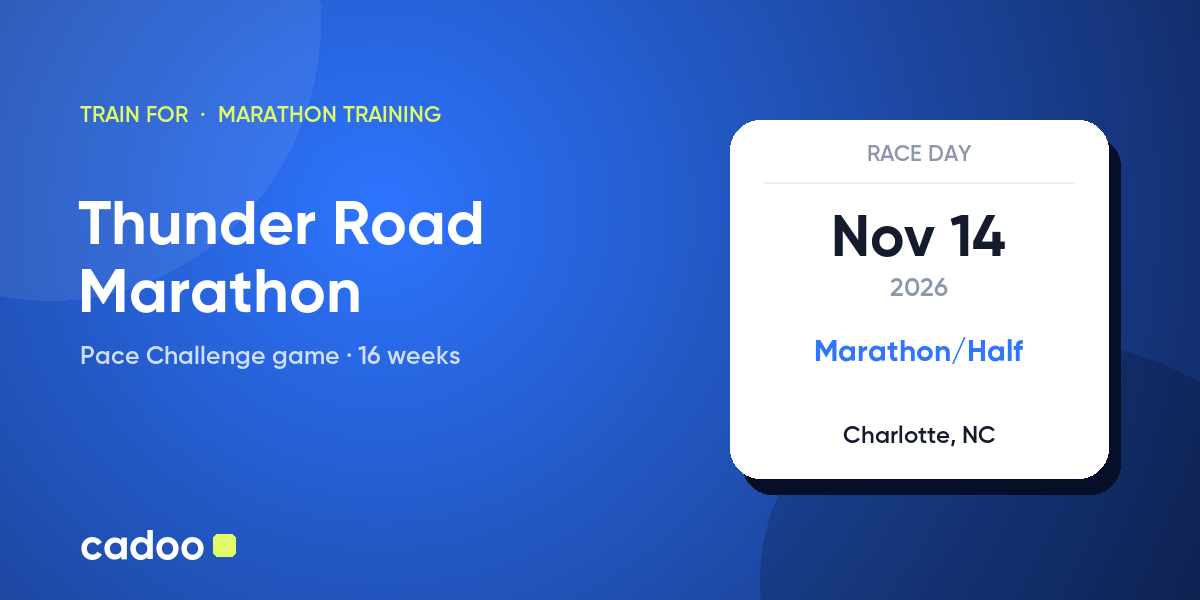 Train for the Thunder Road Marathon with Cadoo
