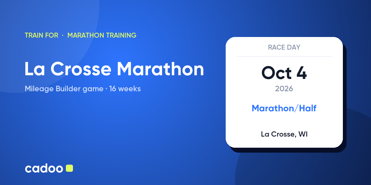 Train for the La Crosse Marathon with Cadoo