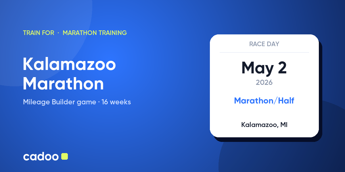 Train for the Kalamazoo Marathon with Cadoo